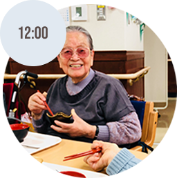 「昼食」イメージ　12:00